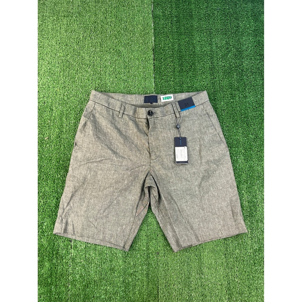NWT Deke Mens Flat Front Chino Shorts Black Heathered Grey Size 31 DX-0701-03